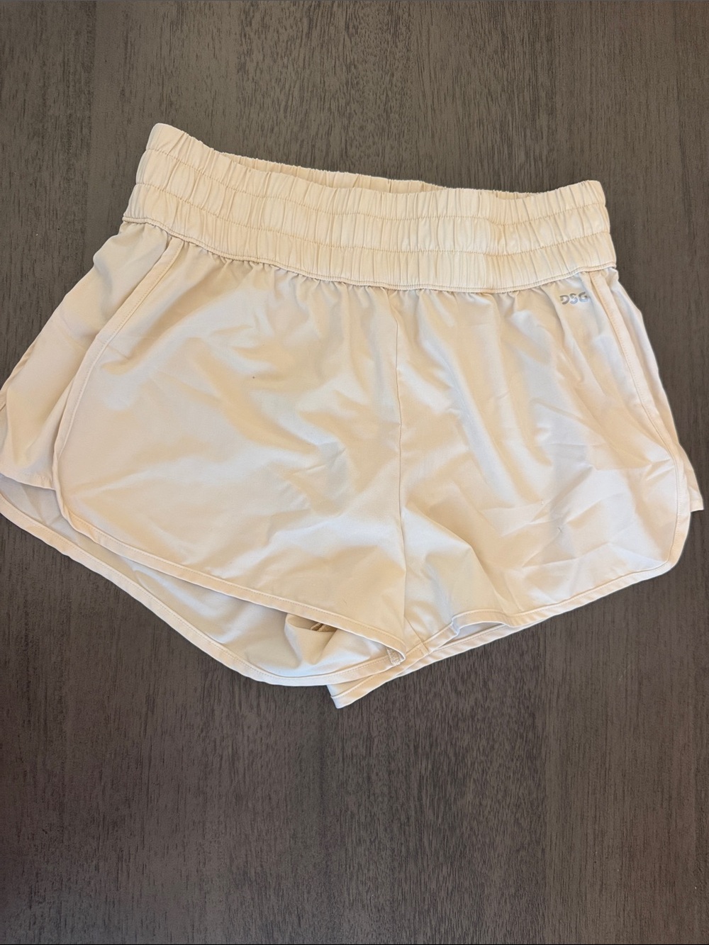 DSG Women's Light Cream Athletic Shorts with Elastic Waist